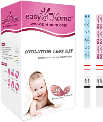 Easy@Home Ovulation & Pregnancy Test Strips Kit: 25 Ovulation Strips And 10 Pregnancy Tests  Accurate Fertility Tracker Opk | 25Lh + 10Hcg