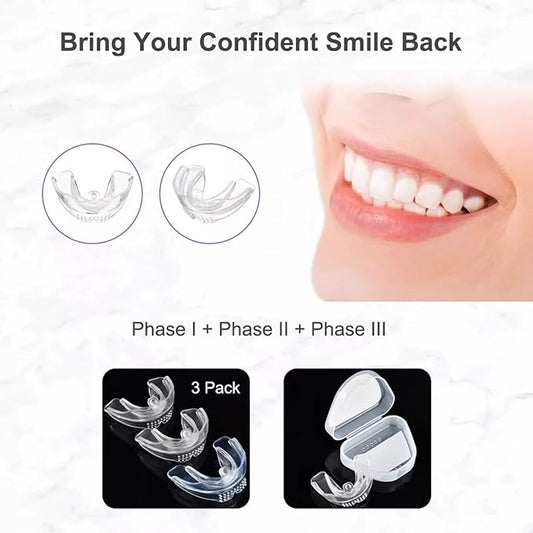 3-Stage Orthodontic Retainer – Invisible Teeth Corrector for Dental Alignment, Transparent Braces for Deformed Teeth Correction, Dental Straightening Trainer (STAGE-3)