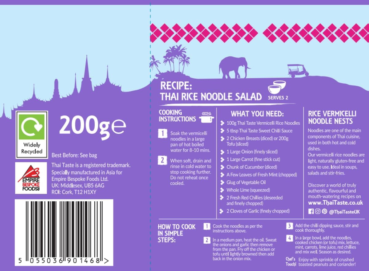 Thai Taste - Rice Vermicelli Noodle Nests - Sen Mee - 200G (Case Of 8)