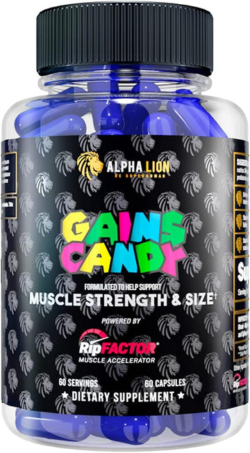 Alpha Lion Gains Candy, Supplement Pills That Support Weight Loss, Appetite Suppressant, Keto-Diet Friendly, Decrease Body Fat, Upgrade Energy & Workout Performance, 60 Capsules (Mitoburn®)