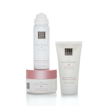 Rituals Sakura Renewing Discovery Set - Foaming Shower Gel, Body Scrub & Body Cream With Rice Milk & Cherry Blossom