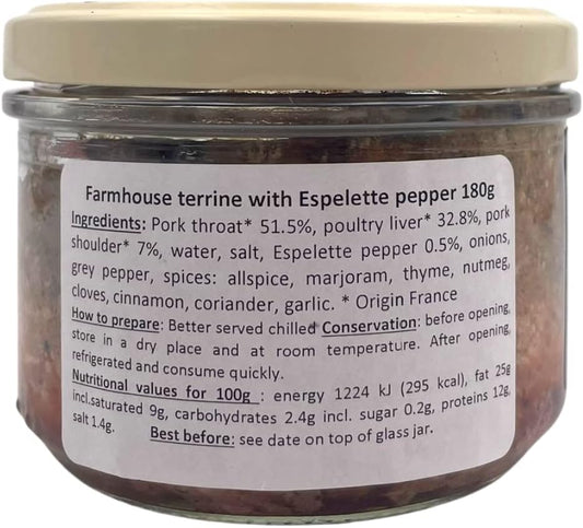 La Belle Chaurienne Piment D'Espelette Farmhouse Terrine 180G