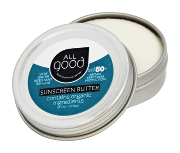 All Good Zinc Butter Sunscreen - Travel Size, Zinc Oxide Face, Nose, Ears Sunscreen, Uva/Uvb Broad Spectrum Spf 50+ Water Resistant, Coral Reef Friendly (1 Oz)