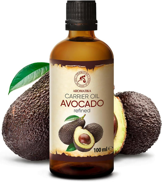 Avocado Oil 100Ml For Skin - Nails - Lips - Hair - Face - Body - 100% Pure - Cold Pressed - Best Natural Moisturizer - Uses As Pure Agent - Great For Spa - Aromatherapy - Bath - Massage