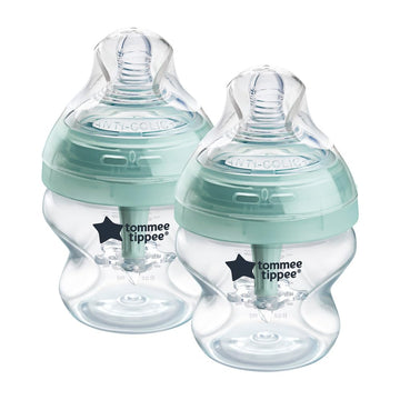 Tommee Tippee Advanced Anti-Colic 10 Piece Bottle And Pacifier Set, 5 And 9 Oz Bpa Free Bottles, Newborn 0+ Months, Slow & Medium-Flow Breast-Like Nipples, 3 Travel Bottle Lids, 2 Ultralight Pacifiers