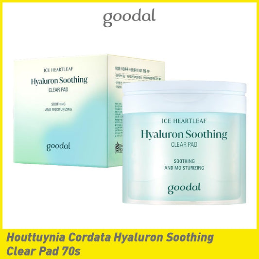 Goodal Heartleaf Houttuynia Cordata Hyaluron Soothing Clear Pad 70 Sheets, Calming Redness Relief Daily Facial Toner Pad For Sensitive Skin, Korean Skin Care, Instant Cooling