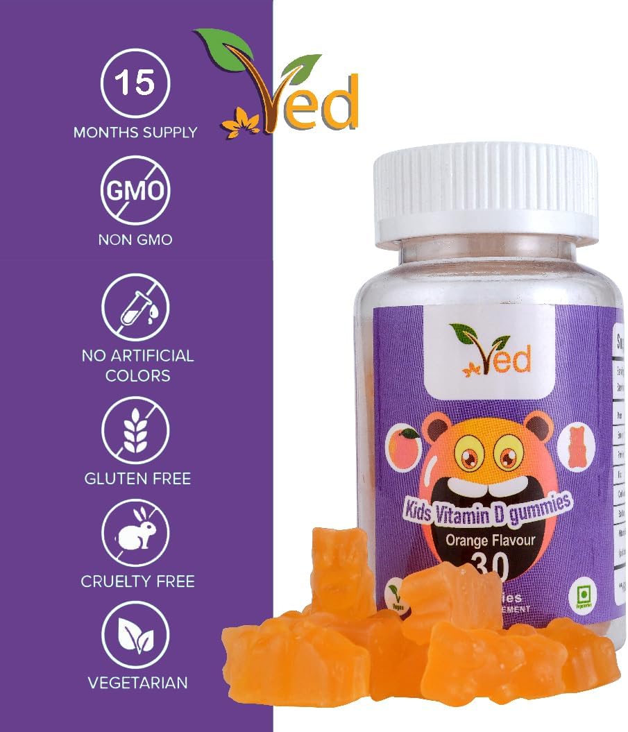 Vitamin D Gummies Kids,15 Day Supply, Natural Orange Flavour, 30 Chewable Vegan Gummies, Vegetarian Friendly, Energy & Immune System, Kids Vitamin D Gummies, GMO & Gluten Free. : Amazon.co.uk: Health & Personal Care