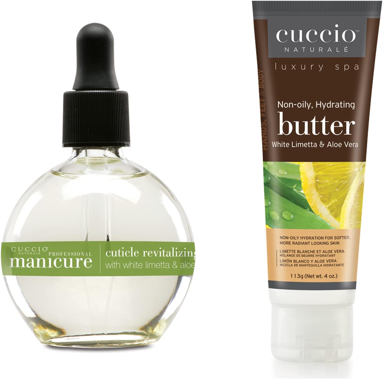 Cuccio White Limetta & Aloe Vera Hydration Essentials Kit- 75ml Cuticle Oil & 4oz Butter Tube : Amazon.co.uk: Beauty
