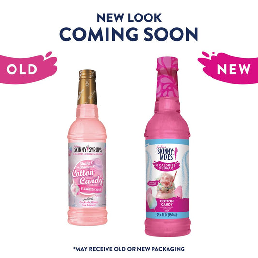 Jordan'S Skinny Mixes Sugar Free Syrup, Cotton Candy Flavor, Fruit Flavored Water Enhancer, Drink Mix For Ice Tea, Lemonade & More, Zero Calorie Flavoring, Keto Friendly, 25.4 Fl Oz, 6 Pack