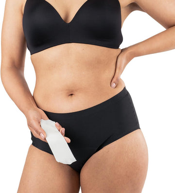 Molicare Lady - Invisible Absorbent Washable Incontinence Pants With Disposable X-Change Pads For Extra Protection, Pads Discreetly Hidden In Inner Pocket, Size L, Washable At 60° C, Black