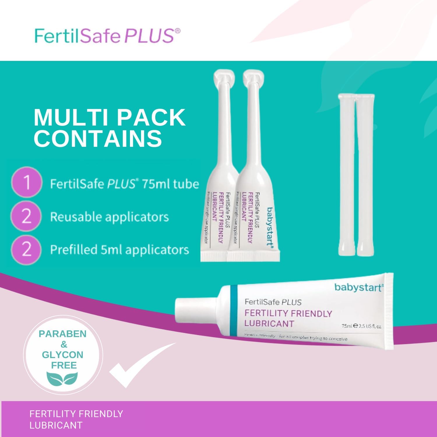 Babystart Fertility Lubricant Duo Pack - FertilSafe Plus 2X 75- Pre-Filled Lubricating Gel Tube - Natural, Water Based Lubrification, Personal Fertile Friendly Lubricant for Couples Trying for a Baby : Amazon.co.uk: Health & Personal Care