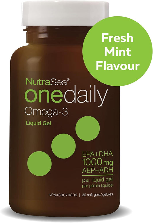 By Nature'S Way Omega-3 One Daily, Liquid Gels, Fresh Mint, 60 Liquid Gels, 1000 Mg Omega-3 (575 Mg Epa, 425 Mg Dha), Non-Gmo