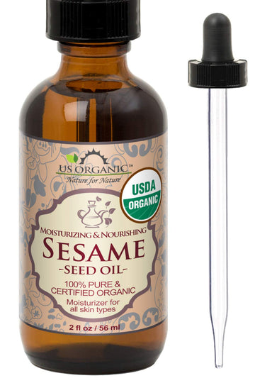 Us Organic Sesame Seed Oil, Certified Organic, Untoasted, Unrefined Virgin, Pure & Natural, Cold Pressed, In Amber Glass Bottle W/Glass Eyedropper, Sourced From Mexico (2 Oz (Small))