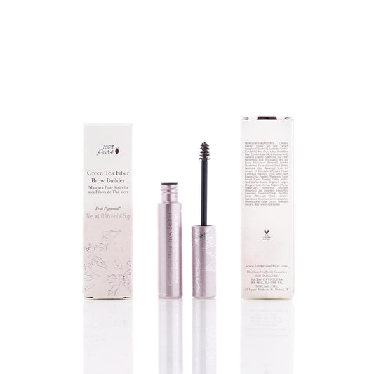 100% Pure Green Tea Fiber Brow Builder, 0.16 Oz, Brow Tint Gel, Eyebrow Makeup, Define And Sculpt Eyebrows, Natural Volume, Flawless Brows - Medium Brown