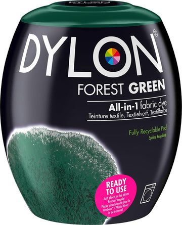 Dylon Washing Machine Fabric Dye Pod For Clothes & Soft Furnishings, 350G β Forest Green