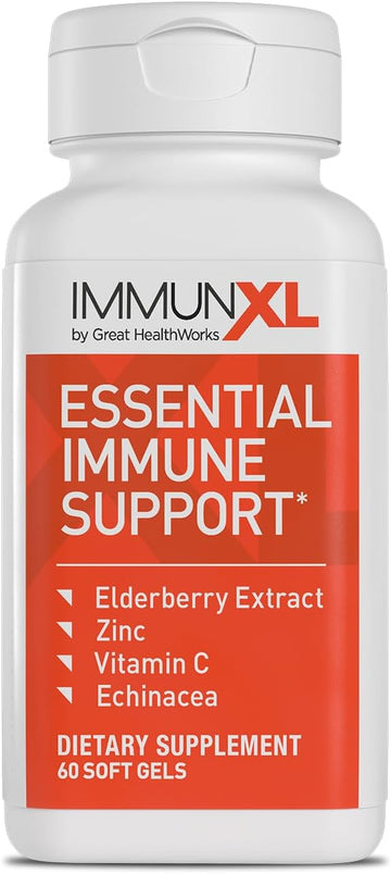 Immunxl Provides All Year-Long Immune Support With Vitamin C And Zinc, And Contains Powerful Antioxidants Elderberry And Echinacea, For Lifes Stressful Immune Challenges. (60 Soft Gels, 30 Servings)