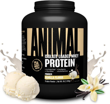 Animal Whey Isolate Protein Powder - Loaded For Pre & Post Workout Muscle Builder And Recovery With Digestive Enzymes For Men & Women - 25G Protein, Great Taste, Low Sugar - Cookies & Cream 2 Lbs