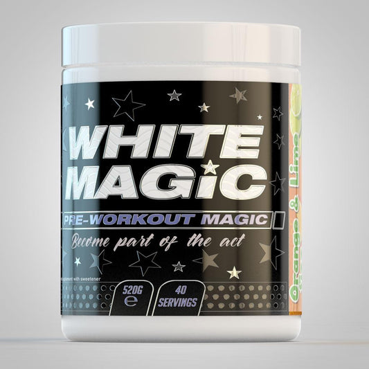 Medi-Evil Nutrition White Magic Pre-Workout Amino Bcaa Powder Supplement With Caffeine - 520G - 40 Servings (Pack Of 1) (Orange And Lime Fizz)