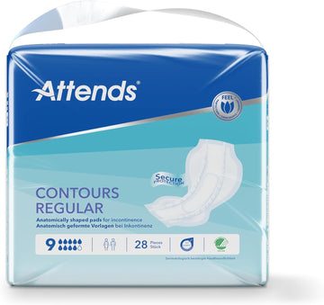 Attends Contours Regular 9, 112 Units (4 Packs Of 28)
