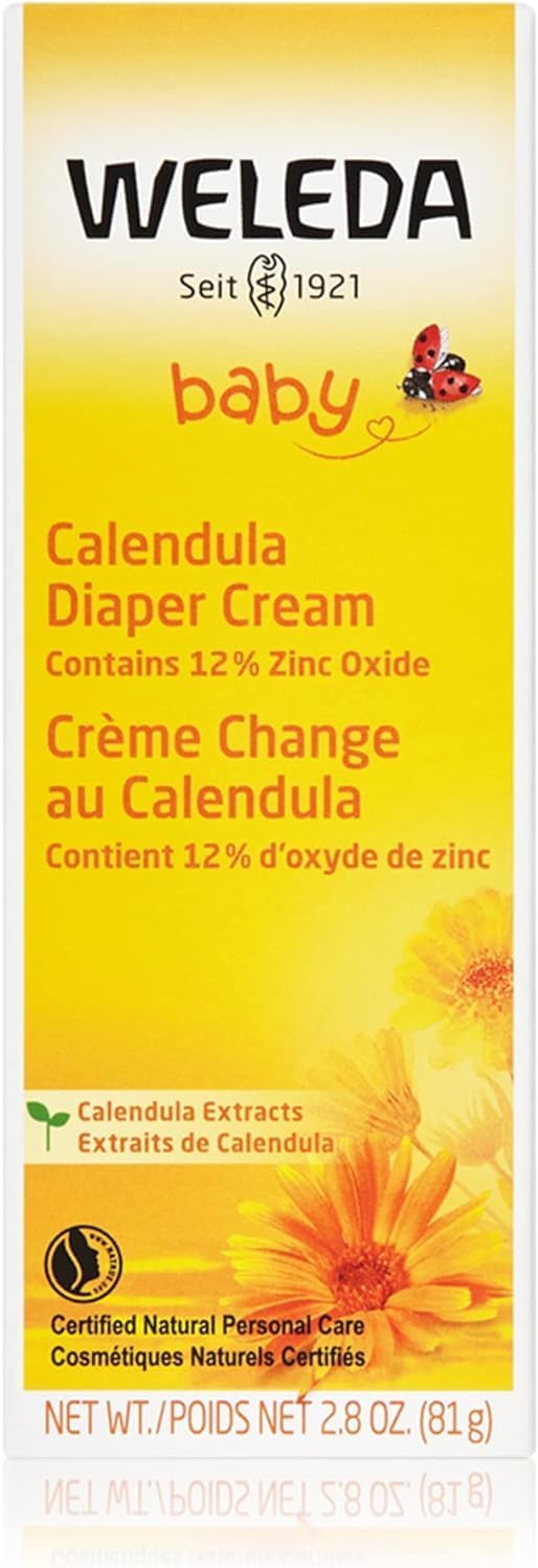 Weleda Baby Calendula Diaper Cream, 2.8 Fluid Ounce, Plant Rich Protection with Calendula, Chamomile, Sweet Almond Oil, Lanolin and Zinc Oxide