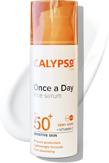 Calypso Once A Day Serum Spf50+, Serum With Vitamin C For Face And Neck, For Sensitive Skin. Very High Sun Protection. Uva + Uvb Primer