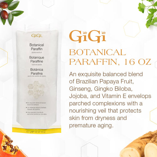 Gigi Botanical Paraffin Wax Refill With Jojoba Oil – Block For Hands & Feet, Moisturizing Spa-Grade For Paraffin Bath & Therapy Machine, 16 Oz