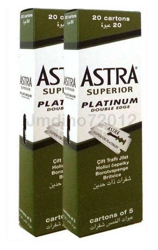 Astra Superior Platinum Double Edge Shaving Razor Blades 200 Pcs Barber Favored