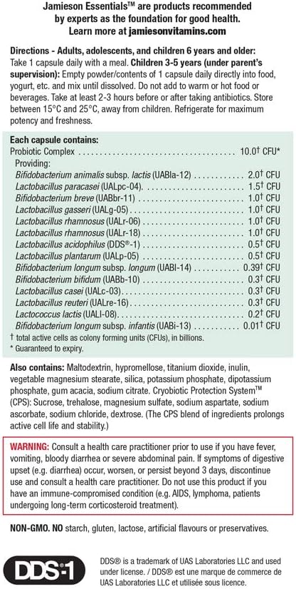 Jamieson Probiotic 10 Billion Active Cells, 130 Vegi Caps