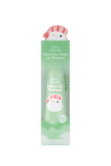 Tonymoly X Squishmallows Keina Keychain Spicy Wasabi Lip Plumper - Cooling And Hydrating, Volumizing And Plumping, High Shine Clear Gloss, 11Ml