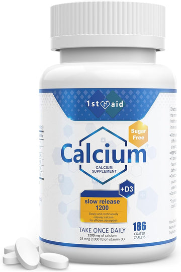 Calcium-Supplement Women-Men Vitamin-D3 Minis-Magnesium - 186Counts Tooth Health Supplement For Adults Calcium 1200 Mg With Vitamin D3,Small And Easy To Swallow,1St Aid Calcium Tablet