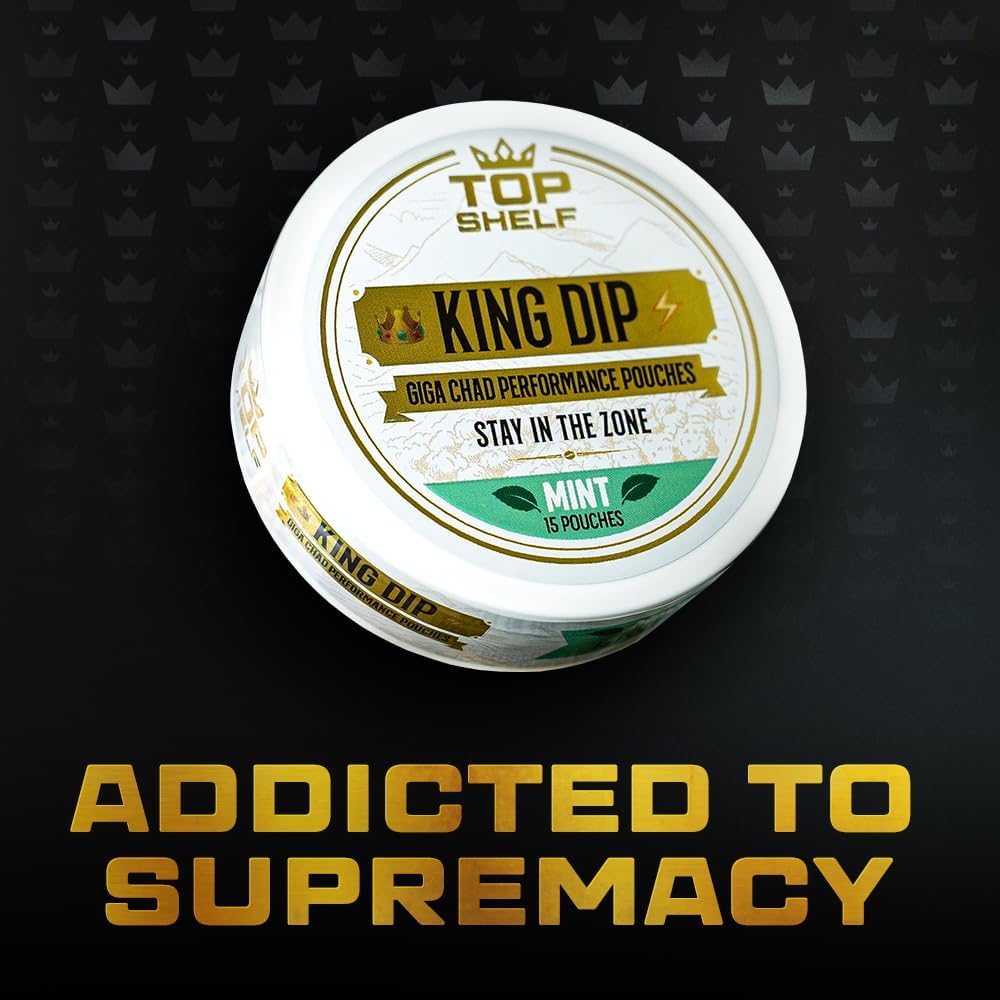 Top Shelf King Dip, Nootropic Energy Caffeine Pouches for Alpha Performance, Focus & Neuro Brain Supplement | Coffee Pouch Alternative (Mint) : Health & Household