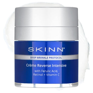 Skinn Crème Reverse With Ferulic Acid, Retinol And Vitamin C-Crème Reverse Intensive-Anti-Aging Cream With Hyaluronic Acid To Plump Skin Vitamin C Help To Improving Tone, Firmness Of Skin