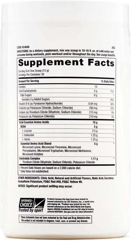 Gnc Pro Performance Essential Amino Complete, Tangy Orange, 30 Servings, Supports Muscle Recovery