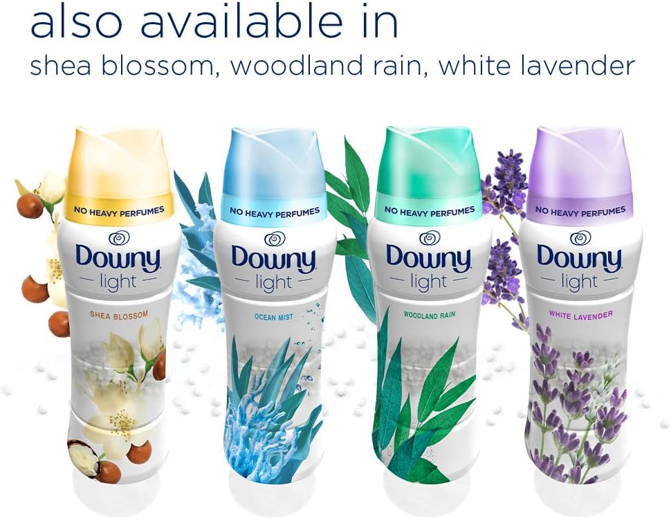 Downy Light Laundry Scent Booster Beads For Washer, Ocean Mist, 26.5 Oz, With No Heavy Perfumes, Use With Fabric Softener