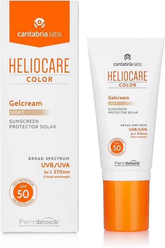 Heliocare Colour Gel Cream Light Tinted Sun Protection Spf 50 Uvb Uva Protection 50 Ml