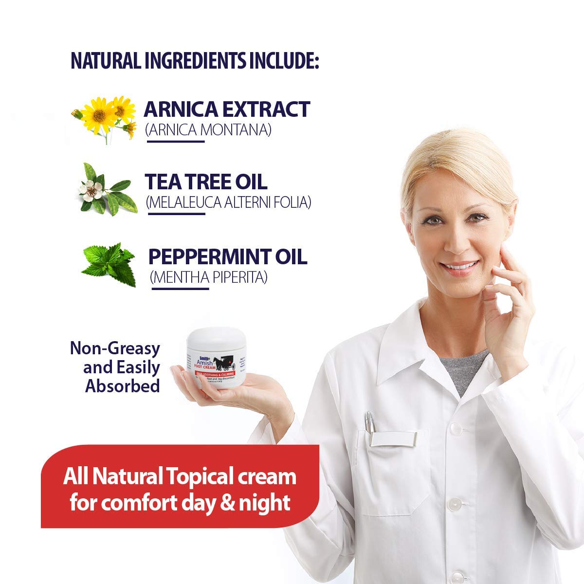 Smith Amish Foot Cream, Deep Soothing and Calming to Foot and Legs. 4.5 oz : Beauty & Personal Care