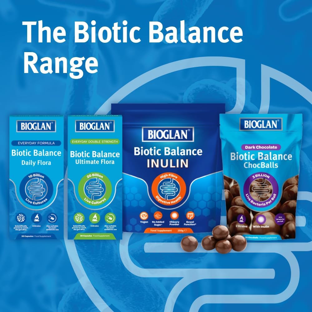 Bioglan Biotic Balance Dark Choc Balls | 3 Billion | CFU | Live Cultures | Inulin | 30 Balls : Amazon.co.uk: Grocery