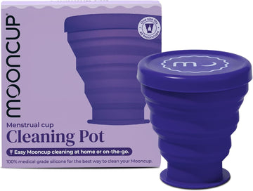 Mooncup® Menstrual Cup Cleaning Pot, Foldable & Portable, Use In The Microwave Or Fill With Water & Shake (Pack Of 1)