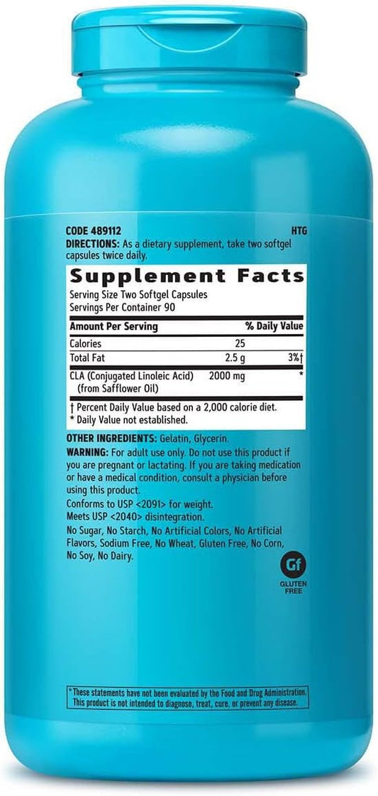Gnc Total Lean Cla, Improve Body Composition & Lean Muscle Tone, Fuels Fat Metabolism & Energy Without Stimulants, Gluten Free, 180 Softgels