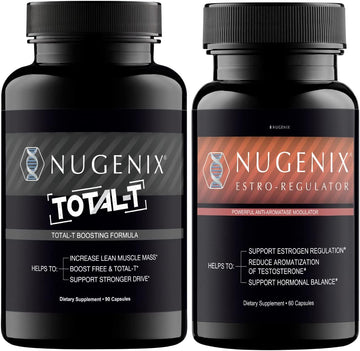 Nugenix Total-T - Free And Total Testosterone Booster For Men & Nugenix Estro-Regulator Bundle