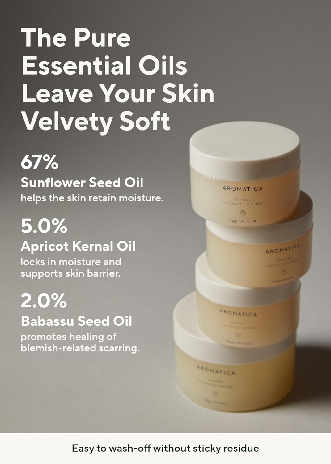 Aromatica Orange Cleansing Sherbet 150G - Double Cleanser, Makeup Cleansing Balm - Melts Away Stubborn Impurities : Beauty & Personal Care