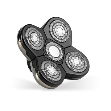 Skull Shaver Baron Replacement Shaver Head Blade - Smooth Close Shave - Wet & Dry Use - Flexible 5-Head Design - Quick Twist Lock - Universal Fit