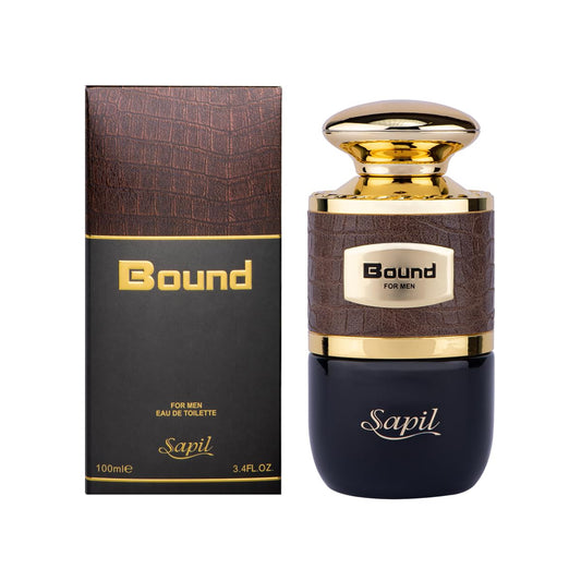 Sapil Bound Toilette For Men 3.4 Oz(100 Ml) – Eau De Toilette With Long-Lasting Dubai Scent, Oriental Spicy Blend Of Green Mandarin, Cardamom, Orange Blossom & Tonka Bean For Daily & Special Occasions