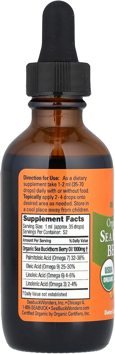 Organic Himalayan Sea Buckthorn Berry Oil - 1.76 Fl. Oz.(52 Ml)