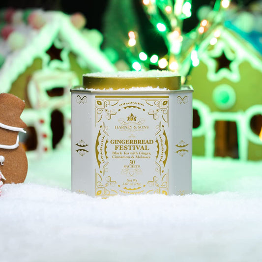 Harney & Sons Gingerbread Tea, 30 Sachets Of Gingerbread Festival, A Black Tea With Ginger & Cinnamon