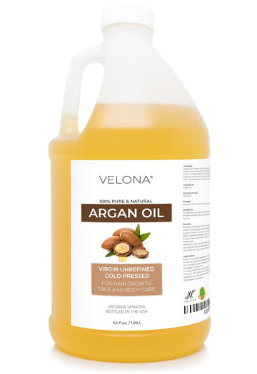 velona Argan Oil - 64 oz | 100% Pure and Natural | Morocco Oil | Stimulate Hair Growth, Skin, Body and Face Care | Nails Protector | Unrefined, Cold Pressed…
