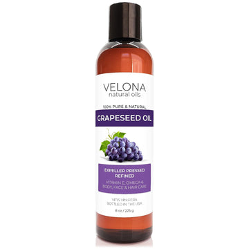velona Grapeseed Oil 8 oz | 100% Pure and Natural Carrier Oil | Refined, Cold pressed | Cooking, Skin, Face, Body, Hair Care | Use Today - Enjoy Results