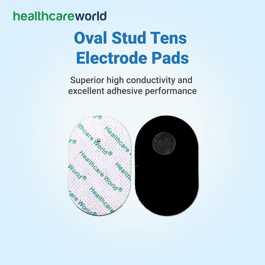 Tens Electrode Pads Oval Shaped Self-Adhesive Electrodes (16 Pcs) 2.2Mm Stud Connection Compatible With Omron Tens Devices