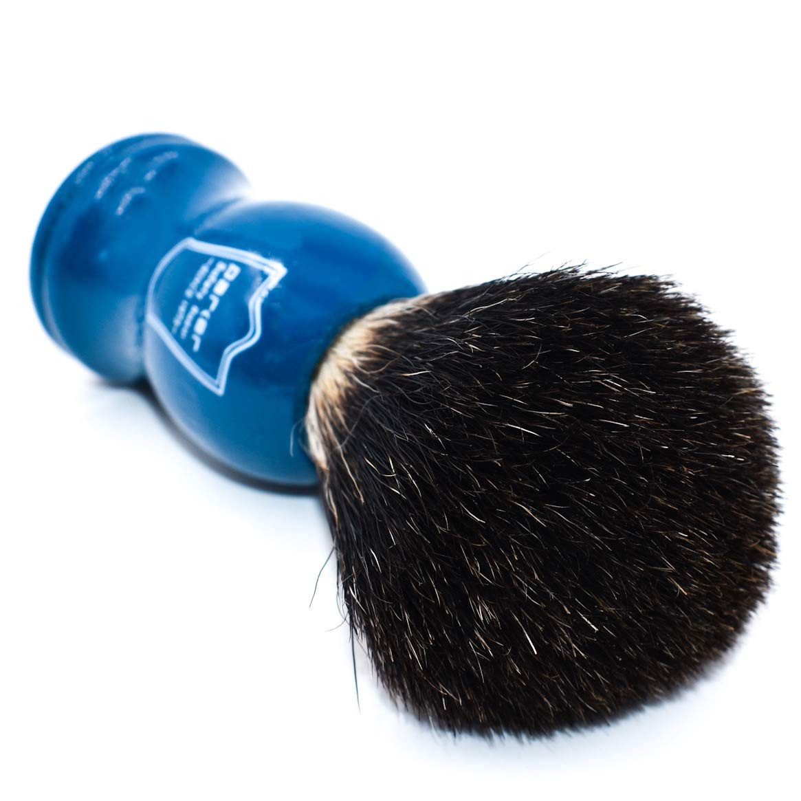 Parker 100% Black Badger Shaving Brush With Blue Wood Handle & Stand – Premium Wet-Shaving Lather Brush For Men : Beauty & Personal Care