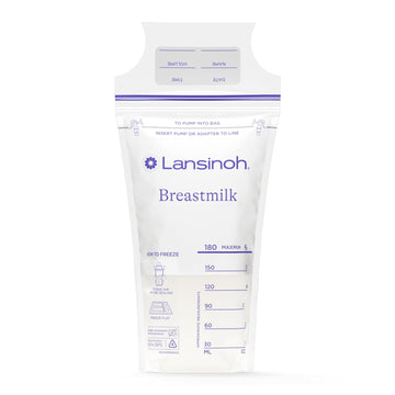 Lansinoh Breastmilk Storage Bags, 50 Count With 2 Pump Adapters, Baby Essentials, Fast Freeze & Thaw Breast Milk Bags For Baby Bottle Feeding, Superior Strength & Stretch, 6 Ounce
